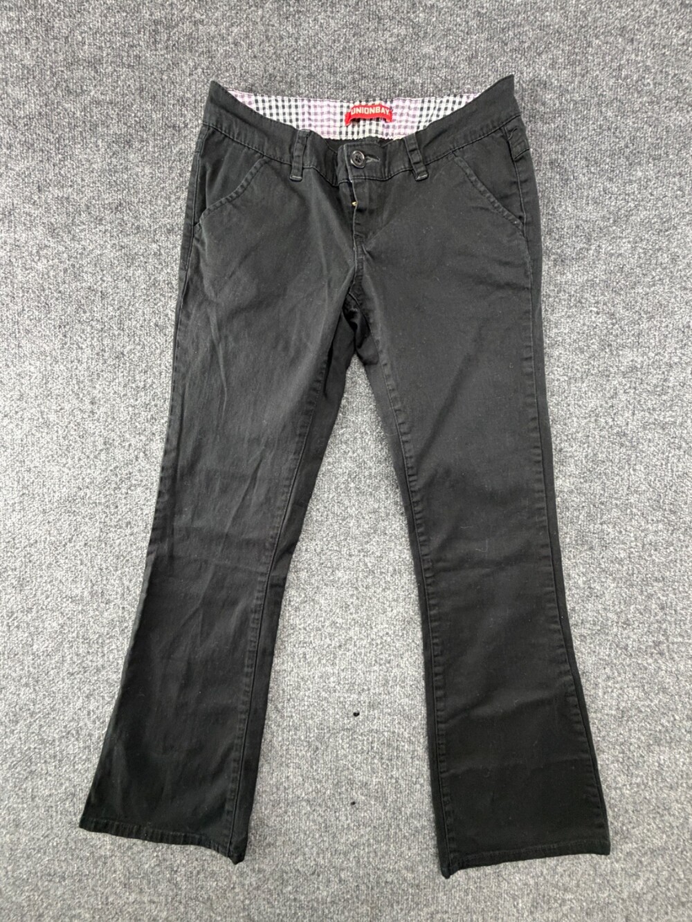 UNIONBAY Pants Juniors 9 Black Twill Straight Leg Stretch Chino Casual